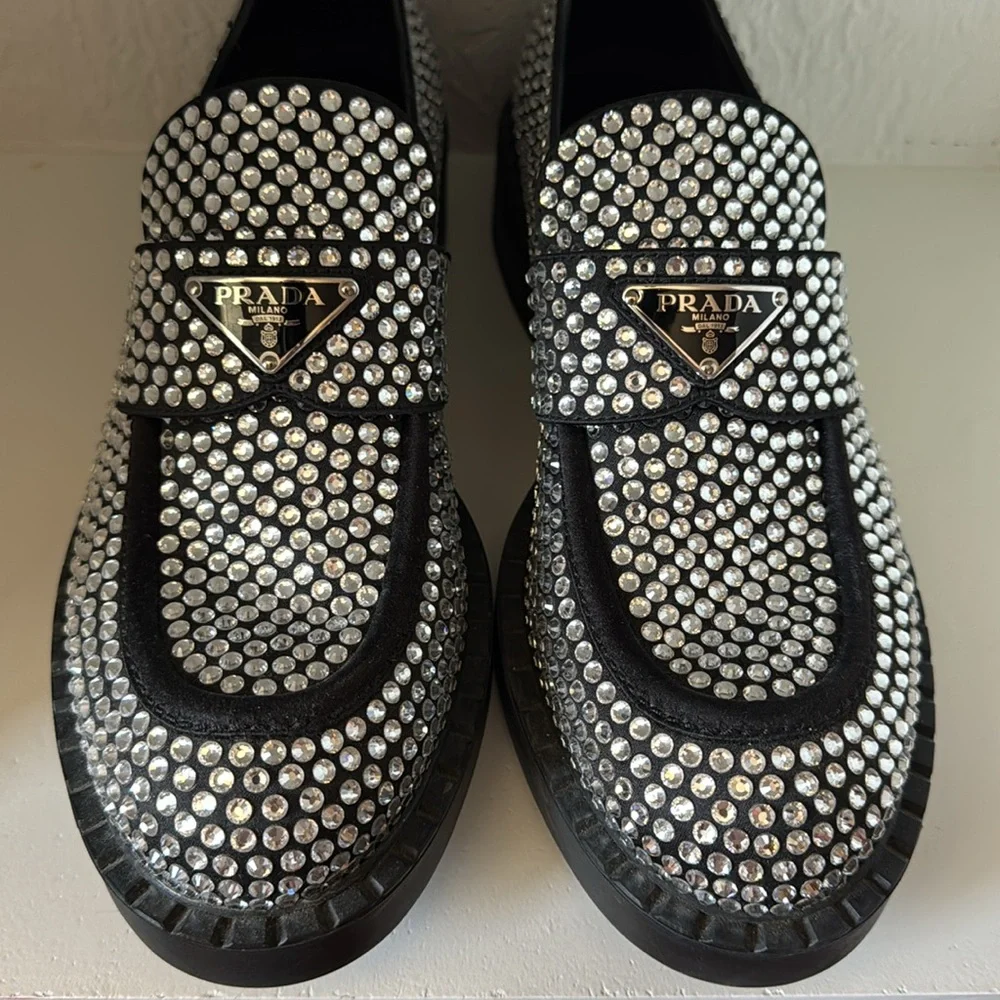 Gently worn Genuine PRADA Calzature Donna Crystal Shoes - Picture 1 of 9